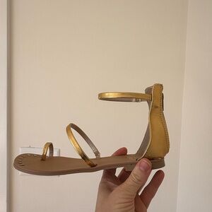 Lulu's Gold Ankle Strap Sandals